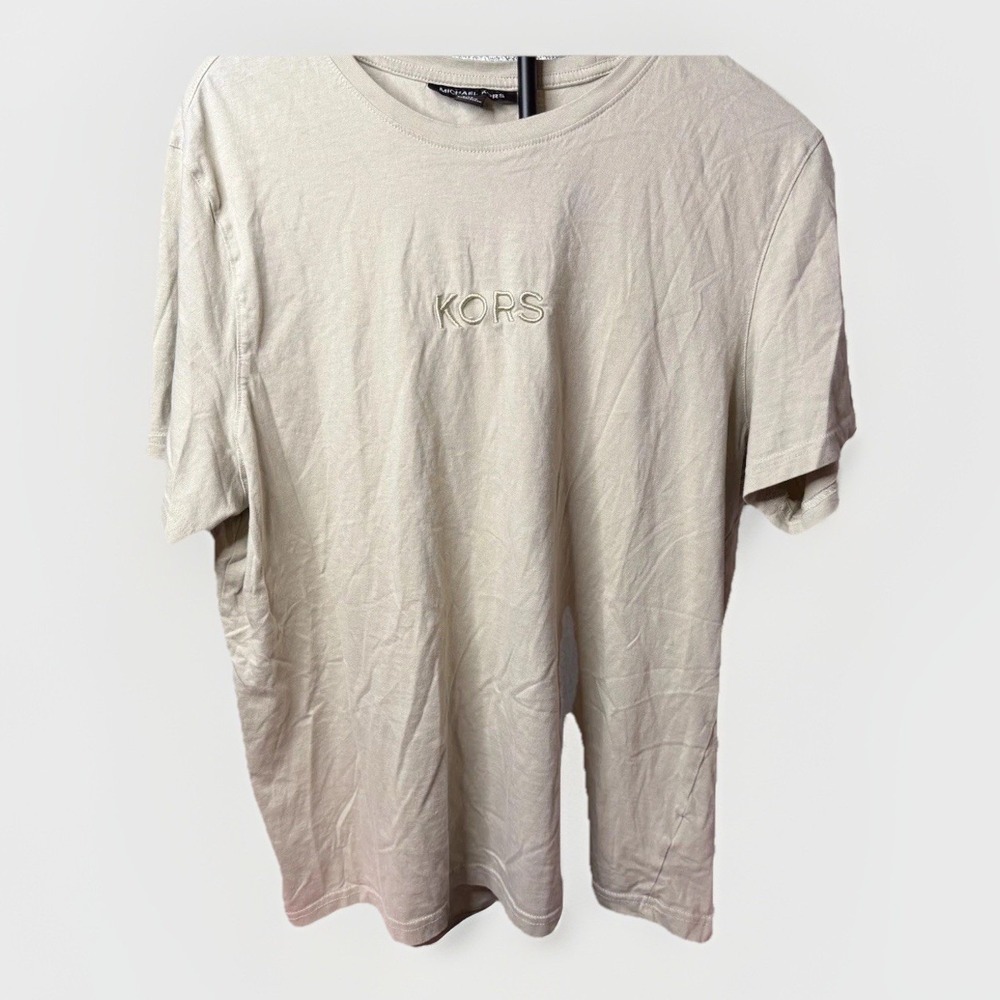 Michael Kors Men's Tee Shirt Logo Tan Beige Sz:XL